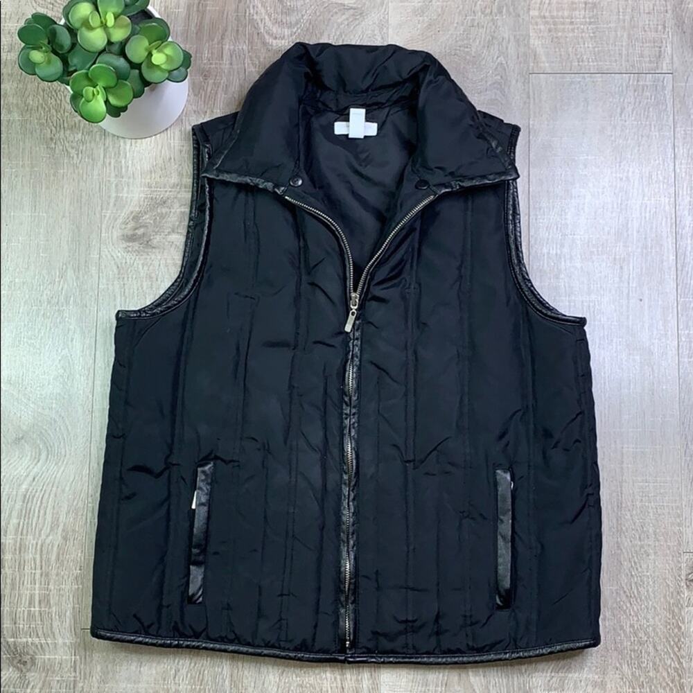 Charter Club Petite Black Puffer Vest Full Zip
